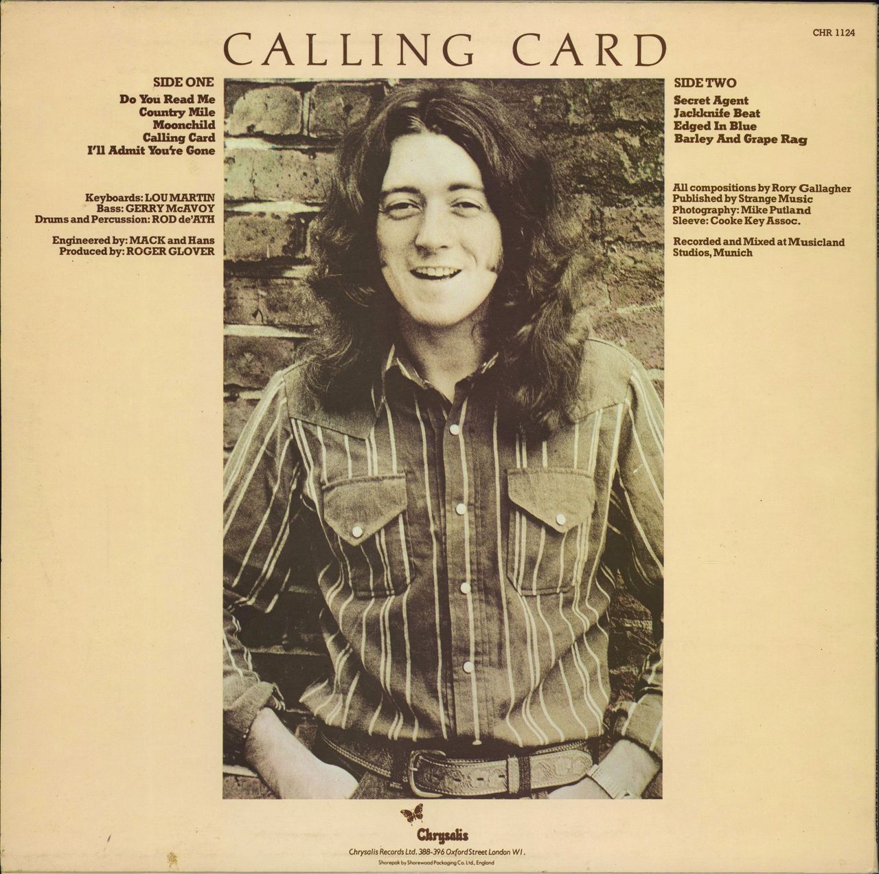 Rory Gallagher Calling Card - EX UK Vinyl LP