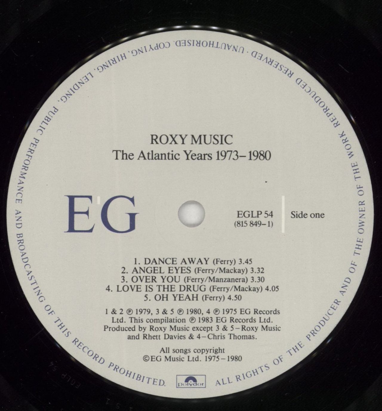 Roxy Music The Atlantic Years 1973-1980 + Inner - Shrink UK Vinyl LP