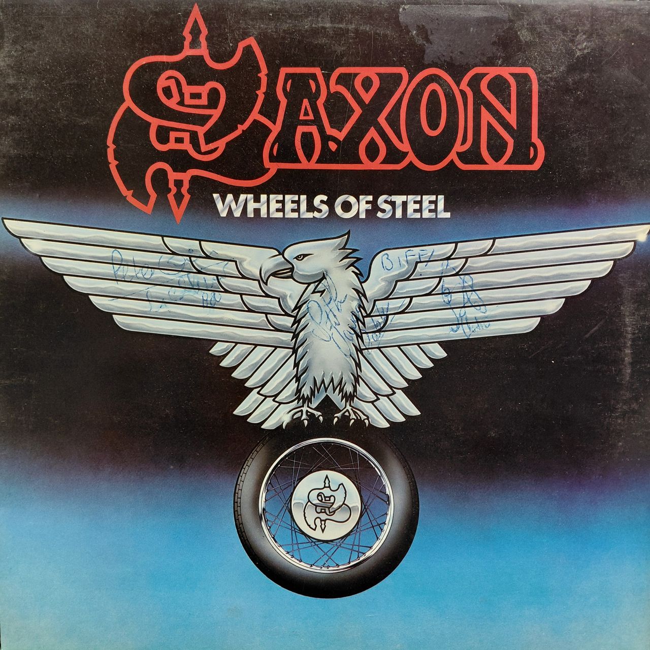 Saxon Wheels Of Steel - Autographed UK Vinyl LP