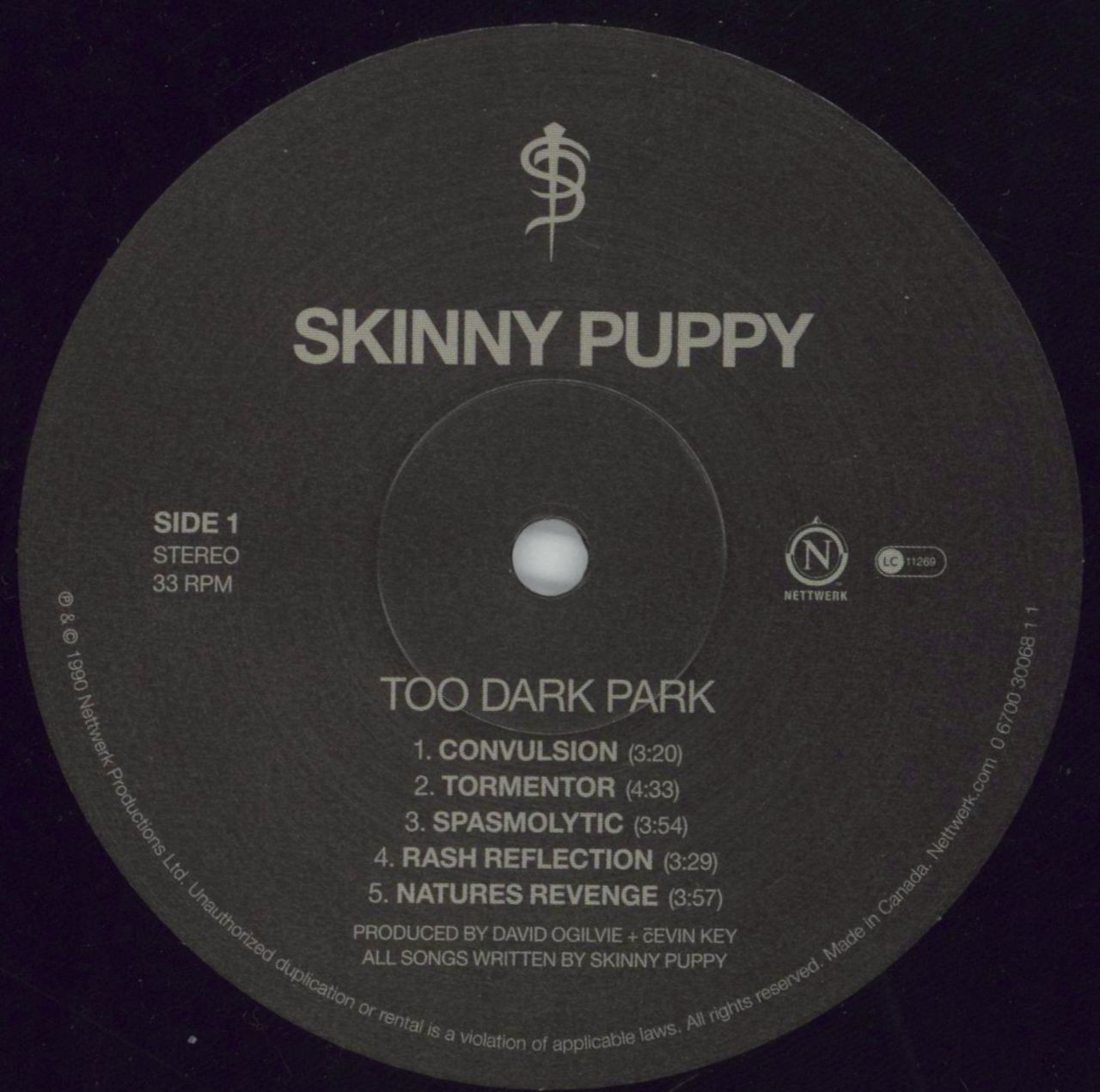 Skinny Puppy Too Dark Park US Vinyl LP