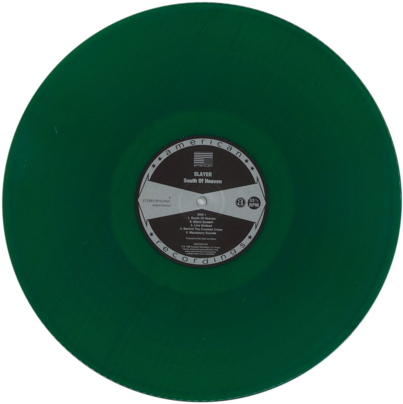 Slayer South Of Heaven - 180 Gram Green Vinyl UK Vinyl LP