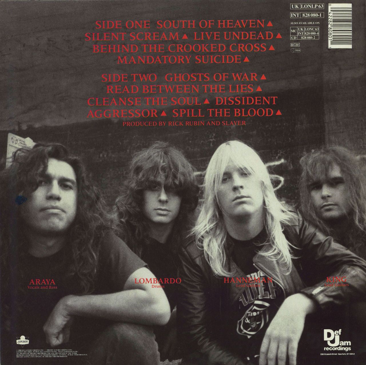 Slayer South Of Heaven - Inner - Hype Stickered UK Vinyl LP