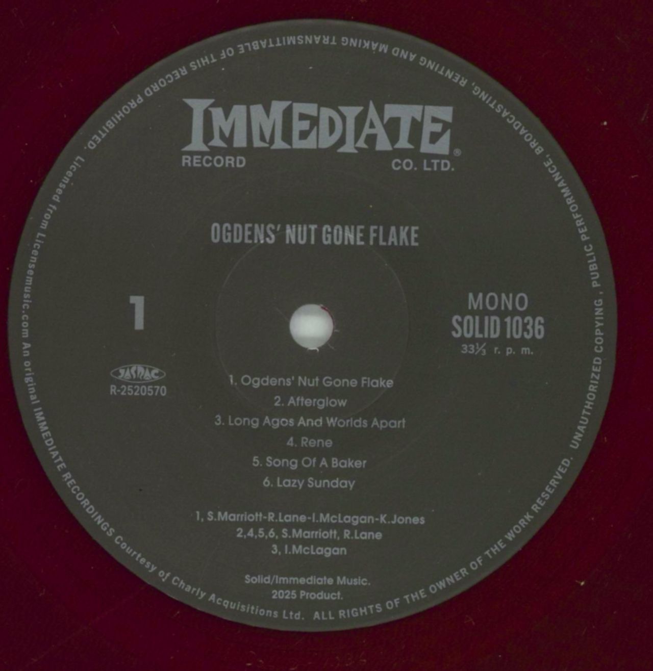 Small Faces Ogdens' Nut Gone Flake - RSD 2025 - Red Vinyl Japanese Vinyl LP
