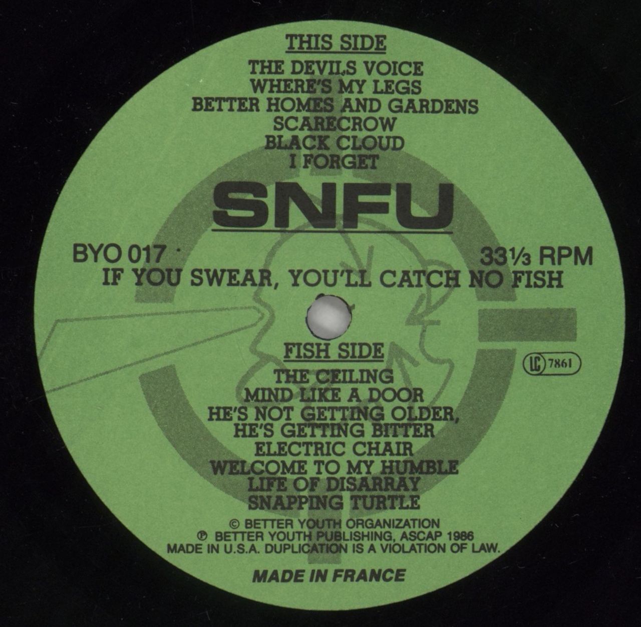 SNFU If You Swear, You'll Catch No Fish UK Vinyl LP