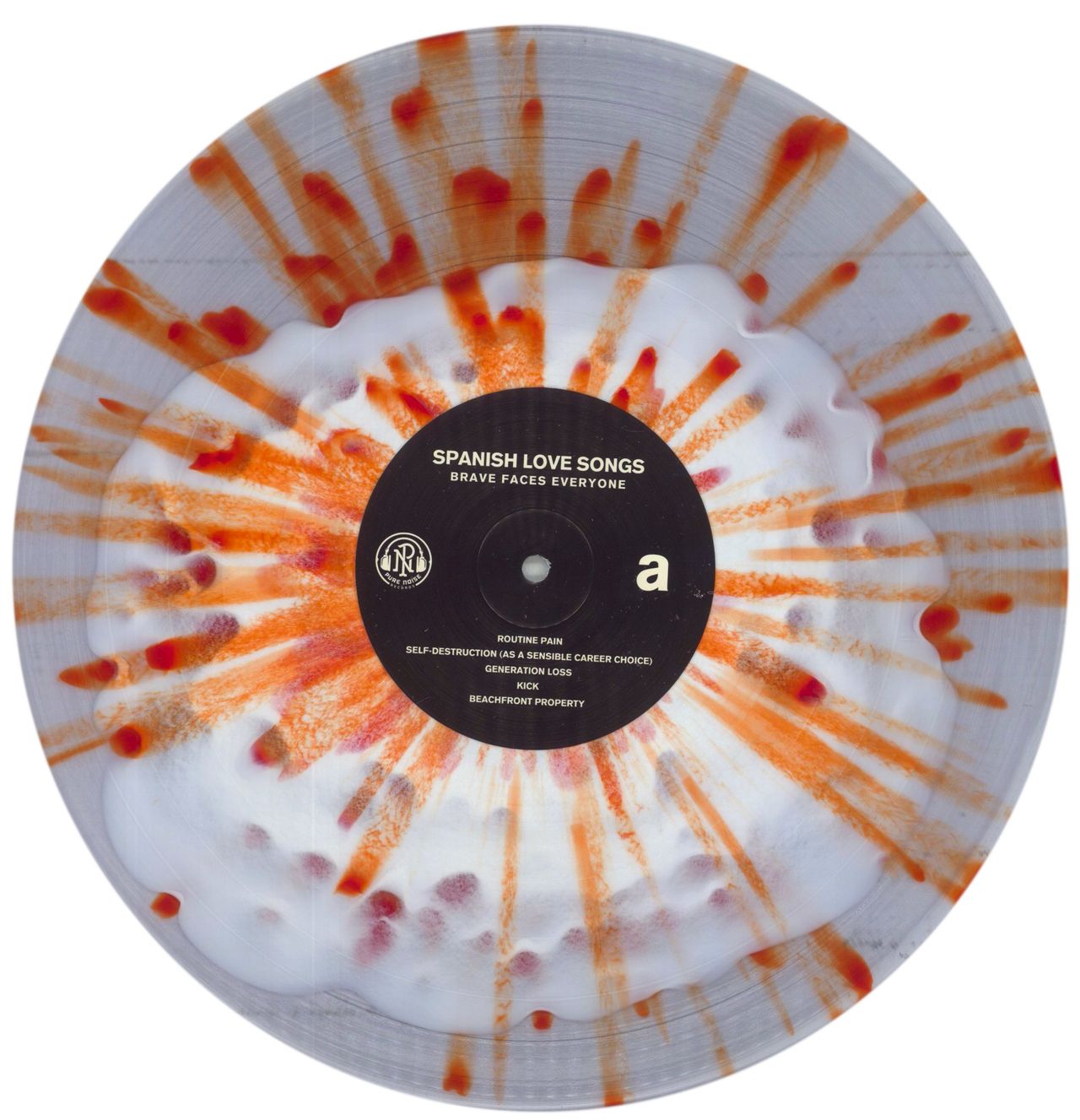 Spanish Love Songs Brave Faces Everyone - Clear With White Blob & Blood Red Splatter UK Vinyl LP