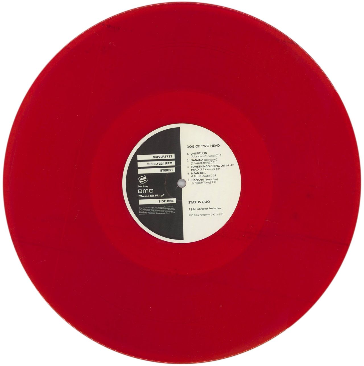 Status Quo Dog Of Two Head - 180 Gram Red Vinyl UK Vinyl LP