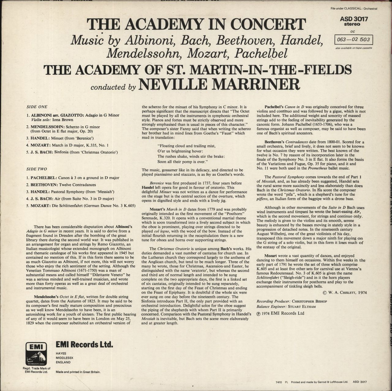 The Academy Of St. Martin-In-The-Fields The Academy In Concert UK Vinyl LP