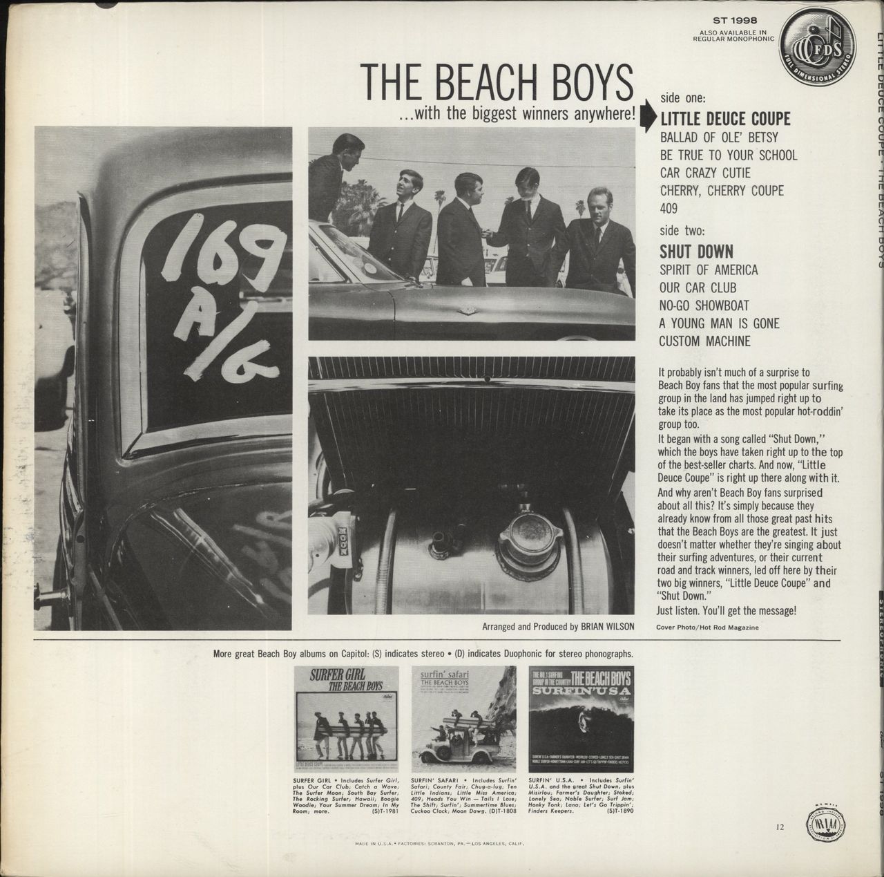 The Beach Boys Little Deuce Coupe US Vinyl LP