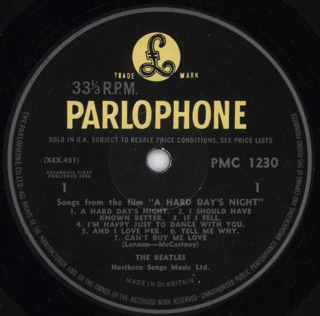 The Beatles A Hard Day's Night - 1st - EJD - EX+ UK Vinyl LP