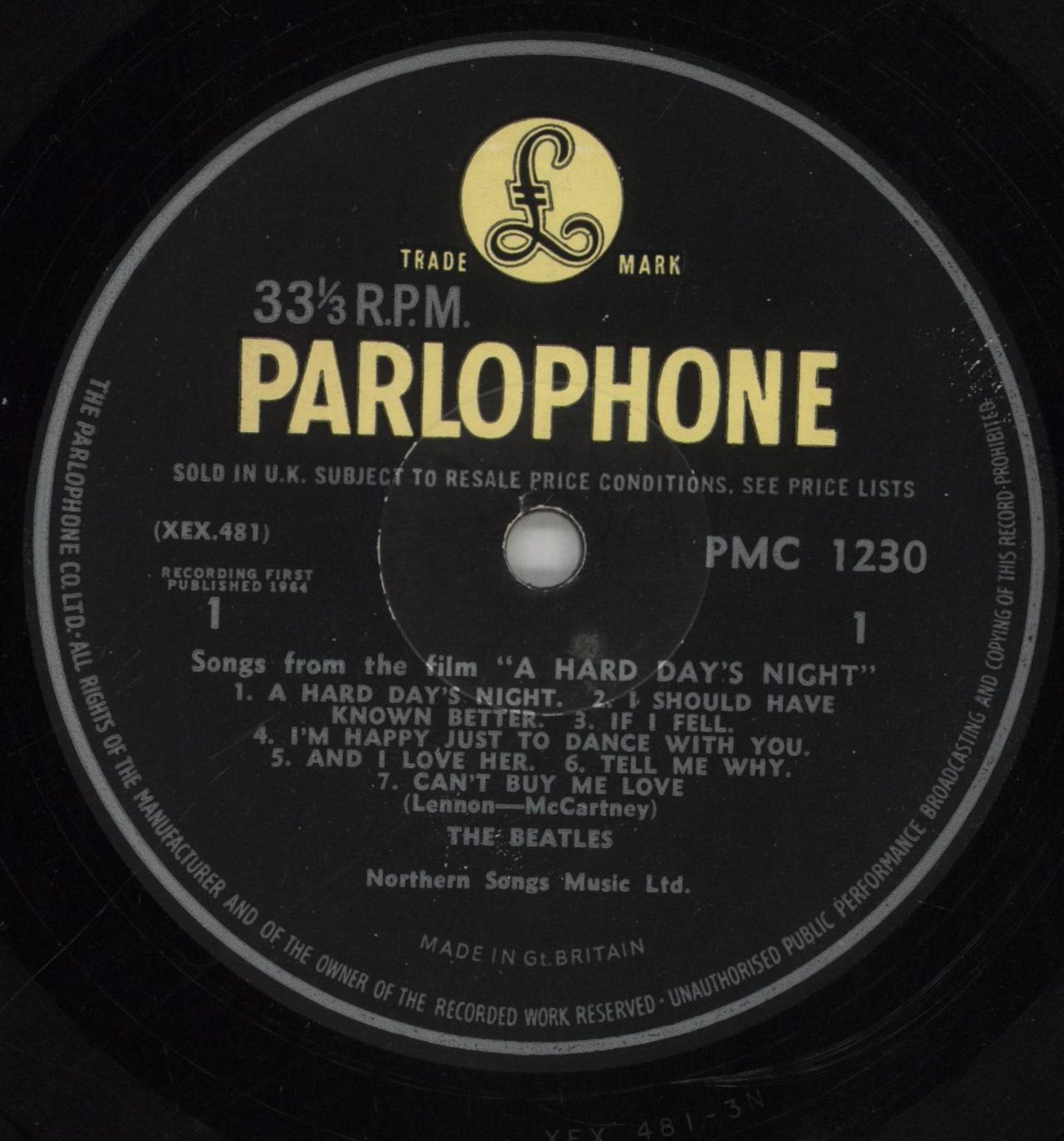 The Beatles A Hard Day's Night - 1st - G&L - EX+ UK Vinyl LP