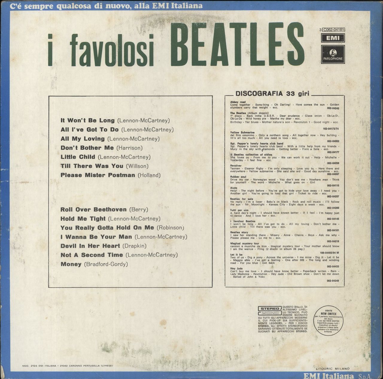 The Beatles I Favolosi Italian Vinyl LP
