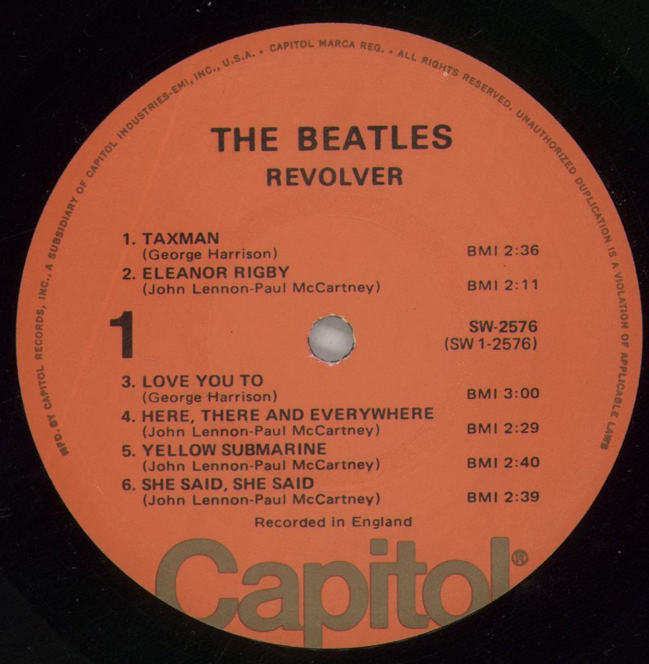 The Beatles Revolver - Peach Label - VG US Vinyl LP