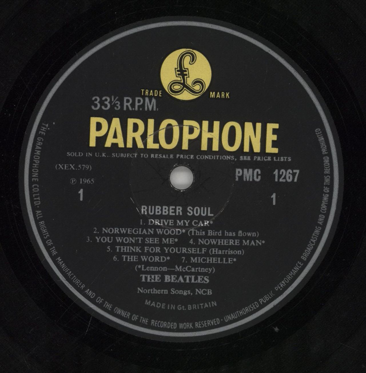 The Beatles Rubber Soul - 1st - EJ Day - VG UK Vinyl LP