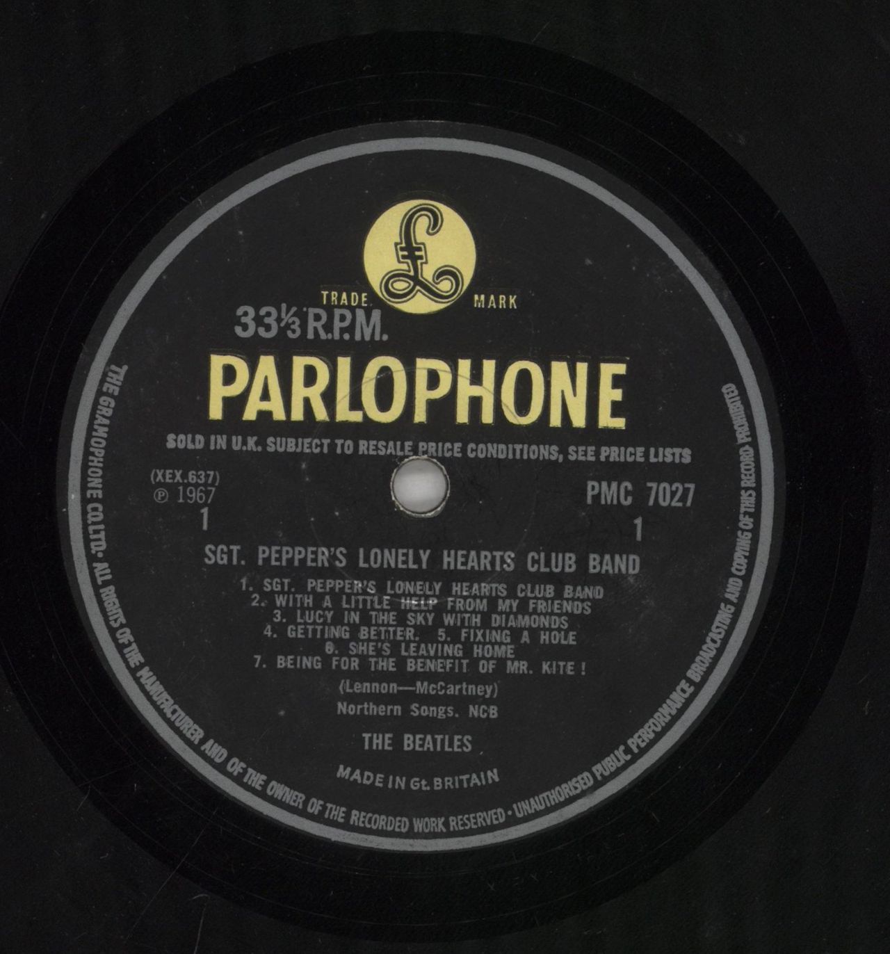The Beatles Sgt. Pepper's - Wide Spine - WOC - EX UK Vinyl LP