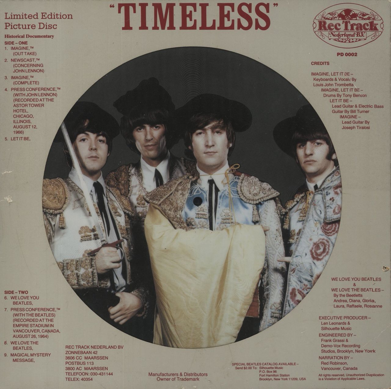 The Beatles Timeless Dutch Picture disc LP