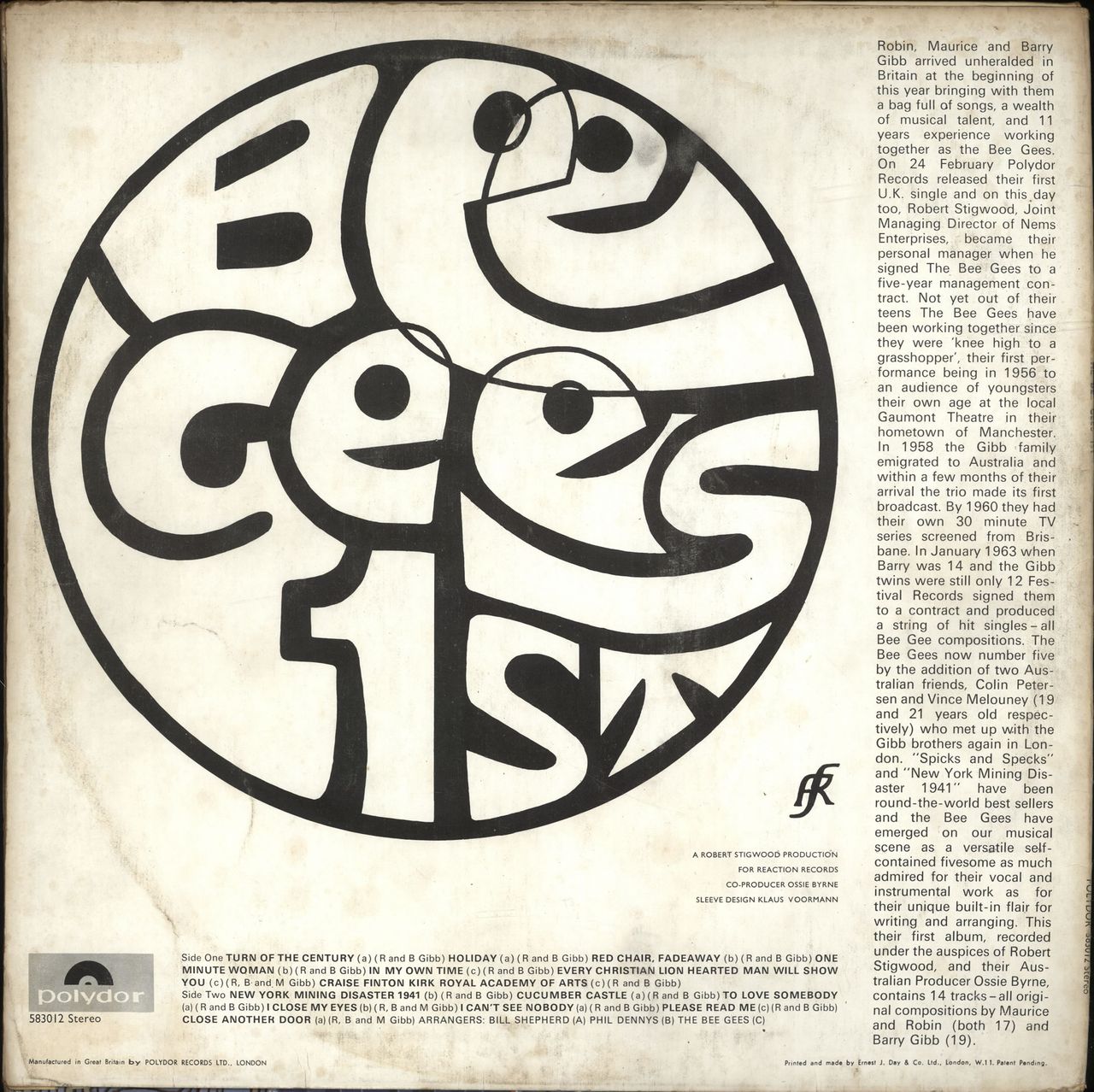 The Bee Gees Bee Gees' 1st - VG UK Vinyl LP