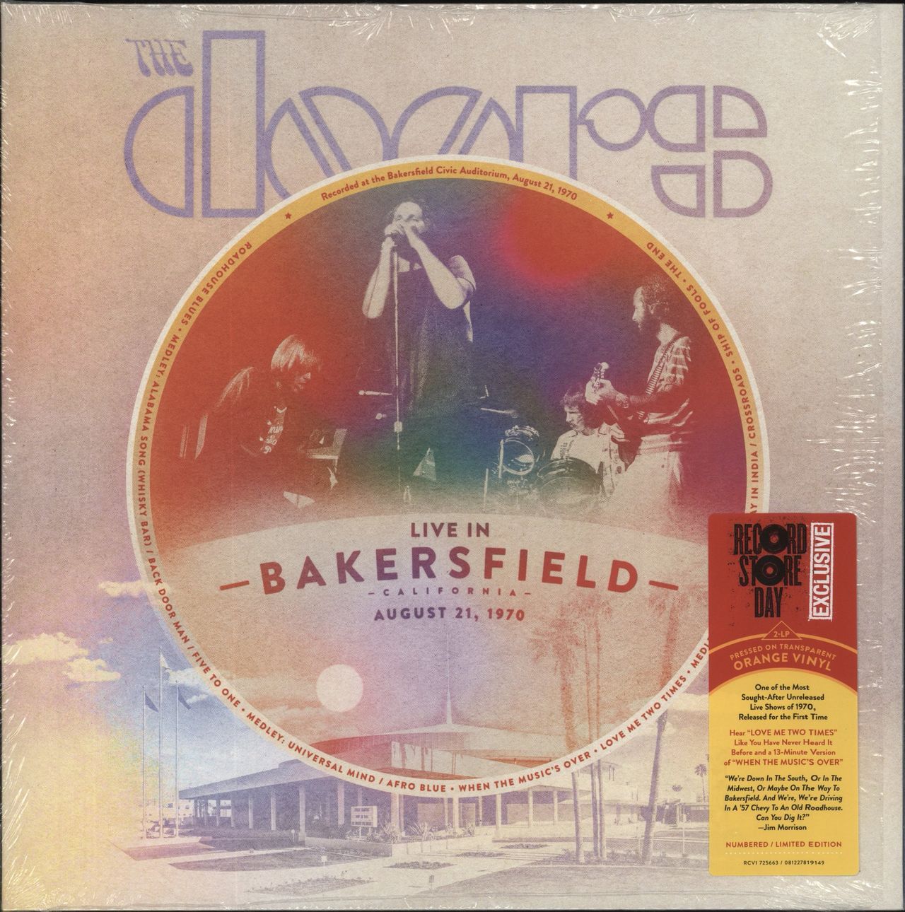 The Doors Live In Bakersfield, August 21, 1970 - RSD 2023 - Orange Vinyl UK 2-LP vinyl set