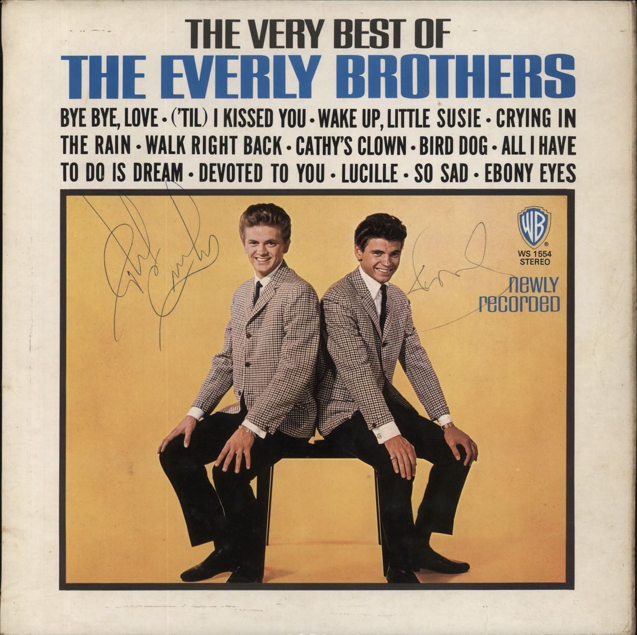 The Everly Brothers The Very Best Of The Everly Brothers - Autographed US Vinyl LP