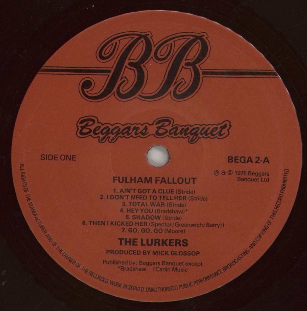 The Lurkers Fulham Fallout - Stickered UK Vinyl LP