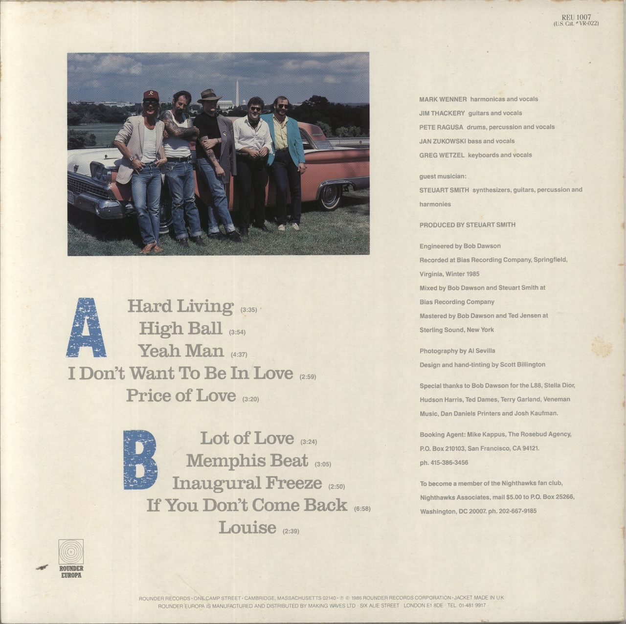 The Nighthawks Hard Living UK Vinyl LP