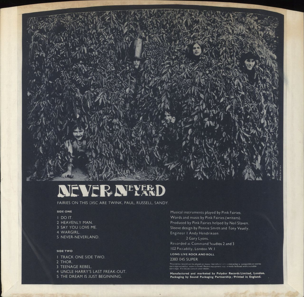 The Pink Fairies Never Never Land - 1st UK Vinyl LP