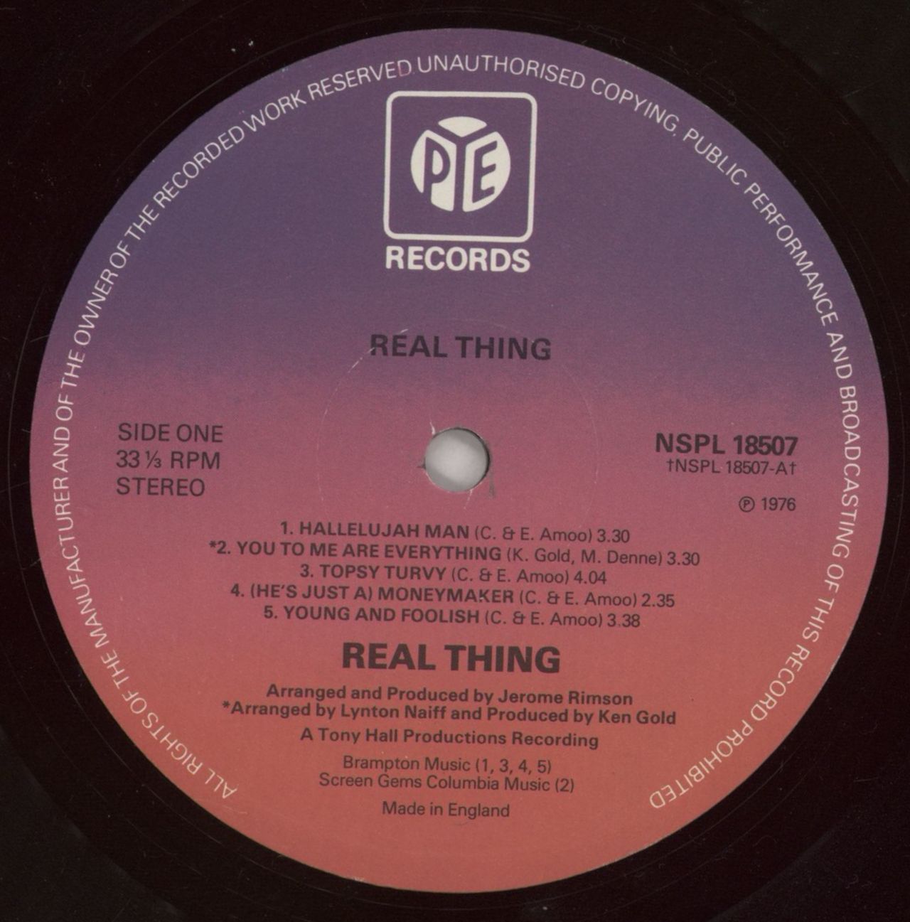 The Real Thing Real Thing UK Vinyl LP