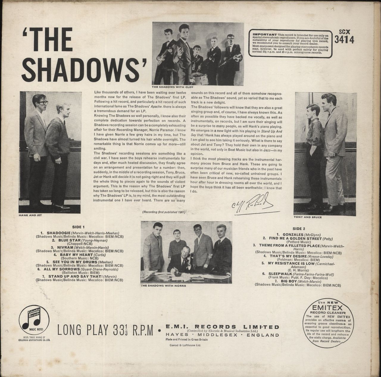 The Shadows The Shadows UK Vinyl LP