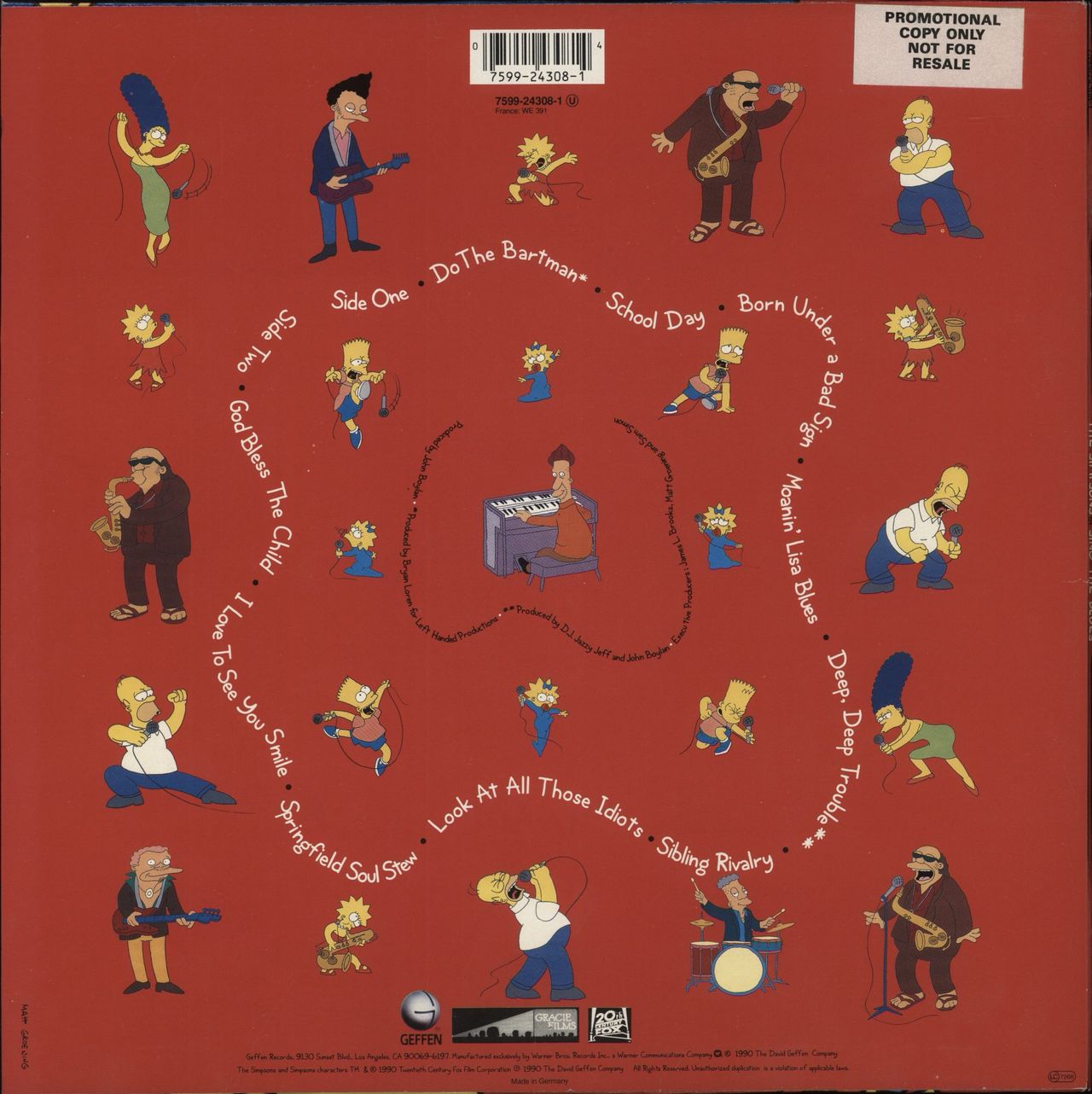 The Simpsons Sing The Blues - Promo Stickered German Promo Vinyl LP