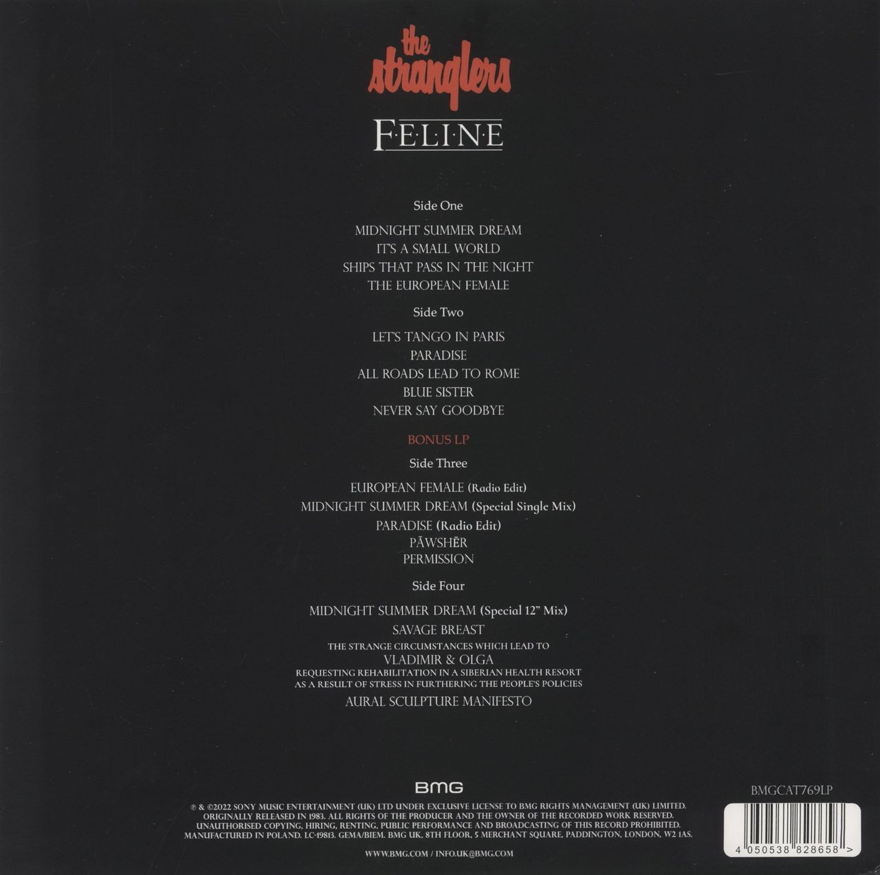The Stranglers Feline - Deluxe Version Red & Translucent Marble Vinyl - EX UK 2-LP vinyl set