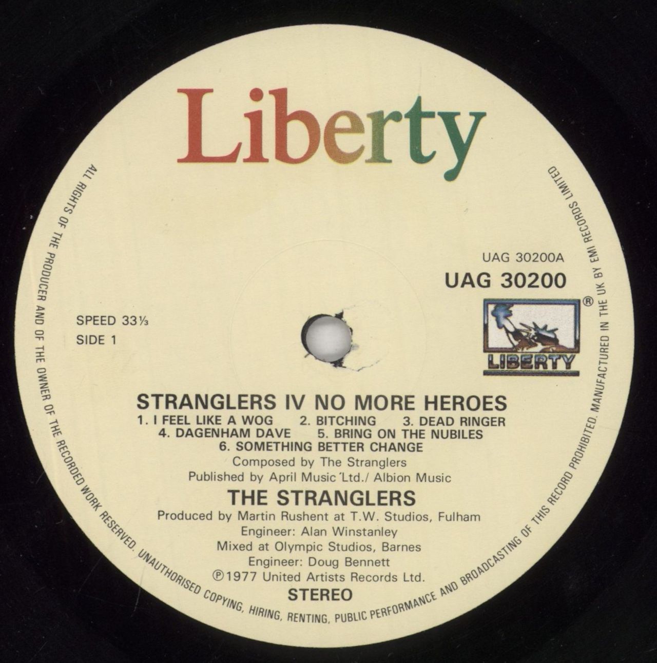 The Stranglers No More Heroes - No Barcode UK Vinyl LP