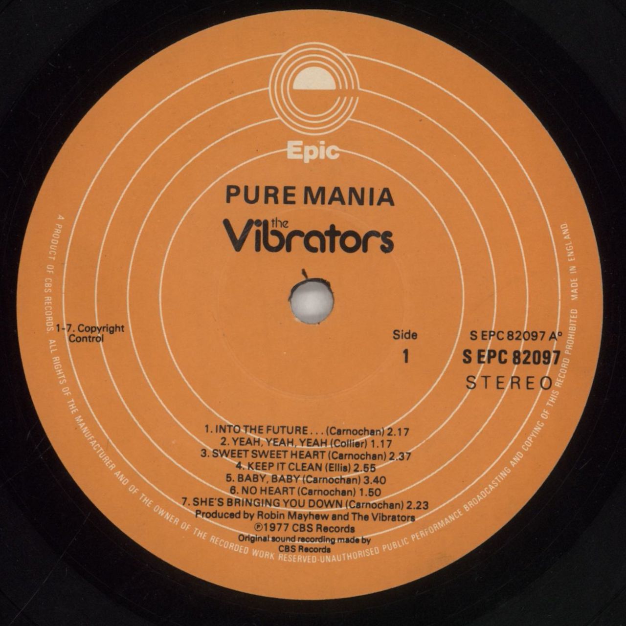 The Vibrators Pure Mania - VG UK Vinyl LP