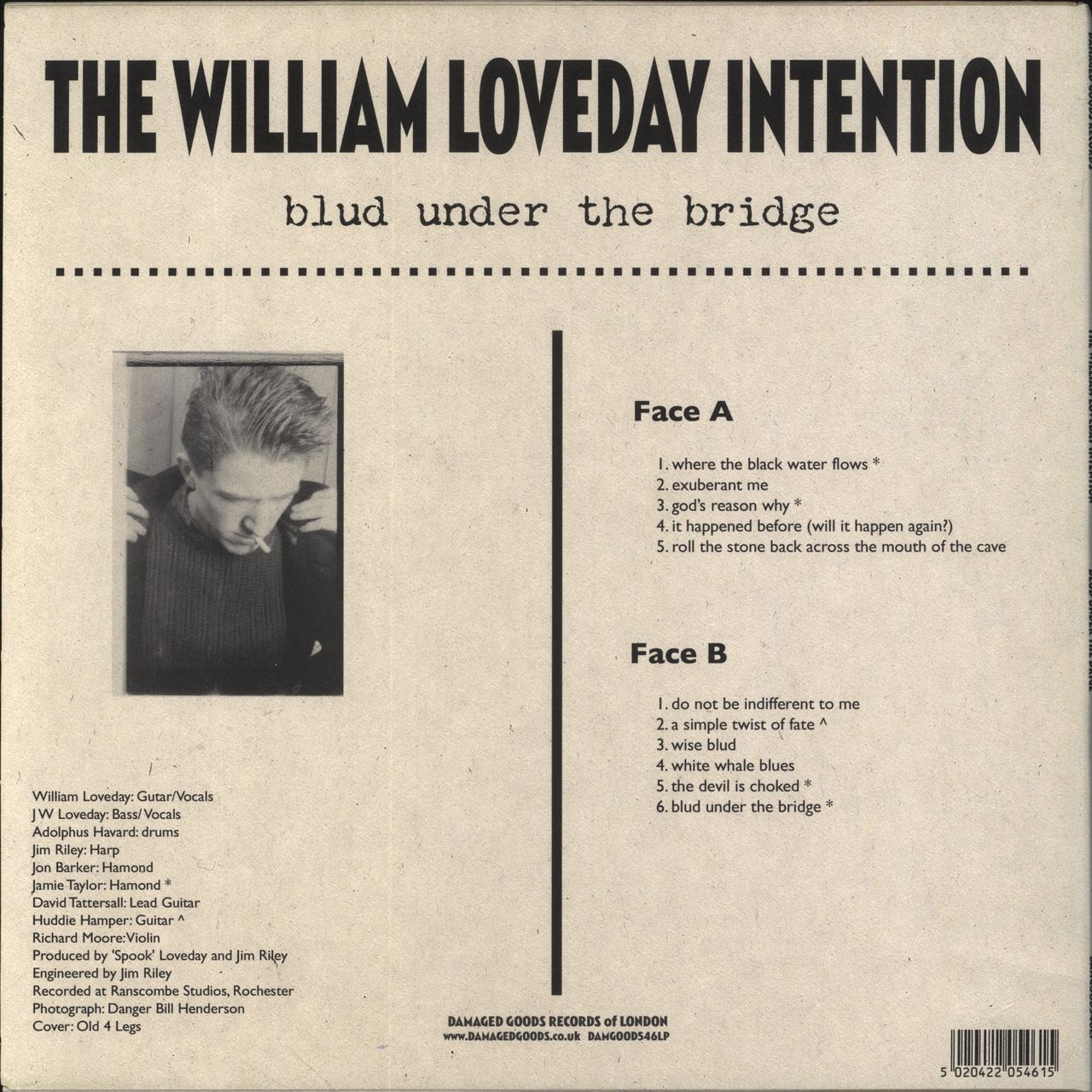 The William Loveday Intention Blud Under The Bridge UK Vinyl LP