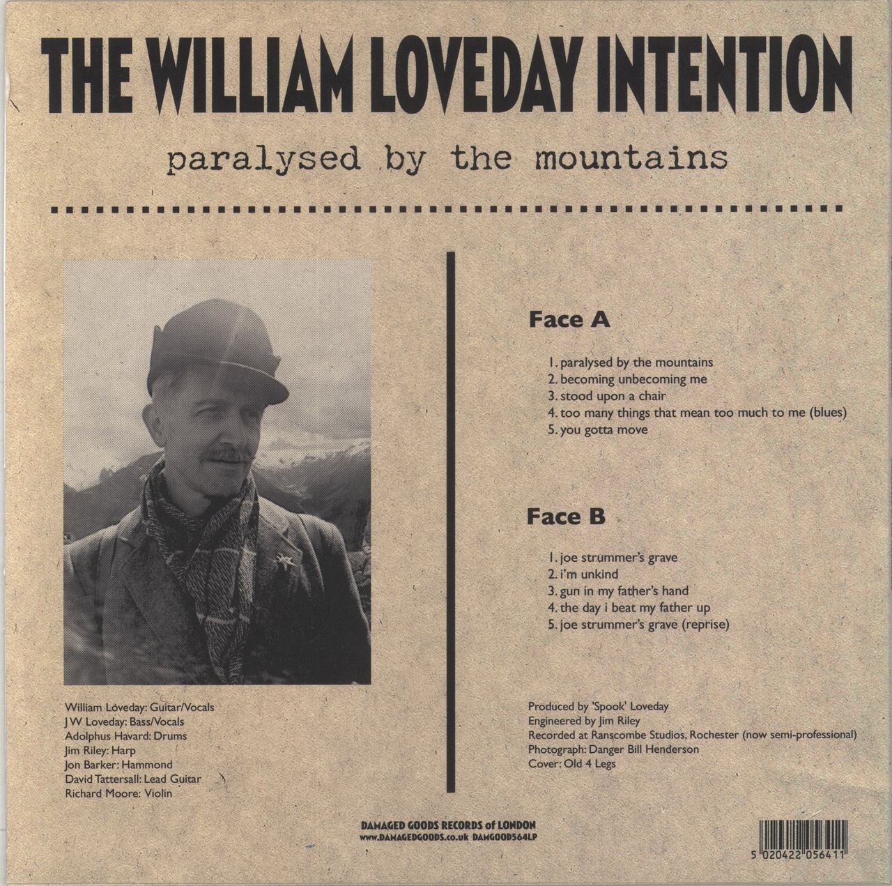 The William Loveday Intention Paralysed By The Mountains UK Vinyl LP