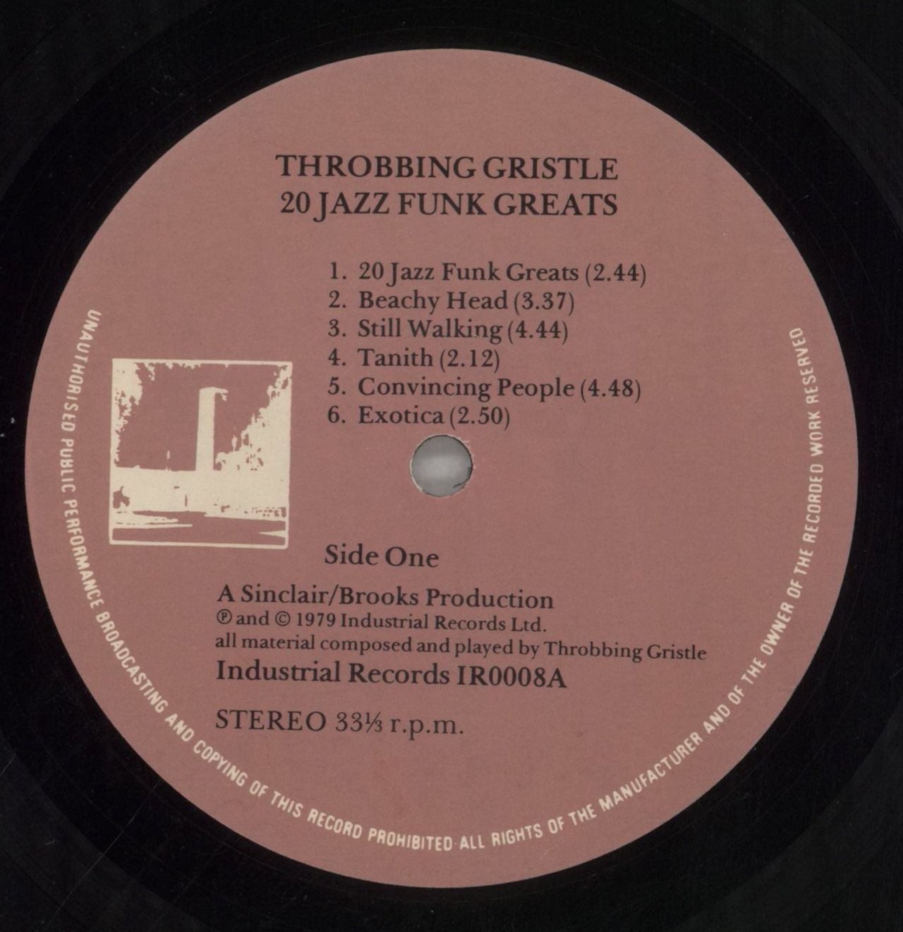 Throbbing Gristle 20 Jazz Funk Greats - EX - Recut UK Vinyl LP