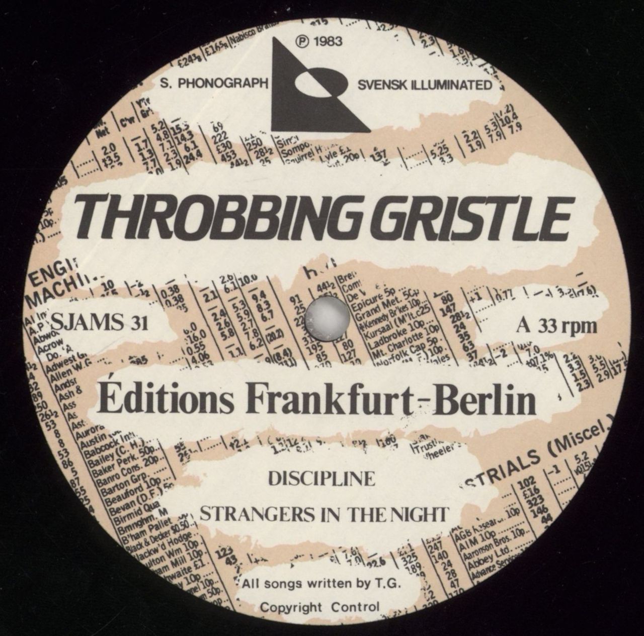 Throbbing Gristle Éditions Frankfurt-Berlin UK Vinyl LP