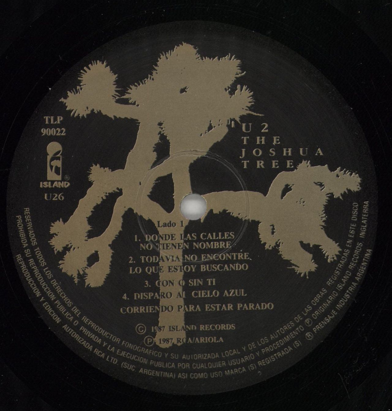 U2 The Joshua Tree Argentinean Vinyl LP