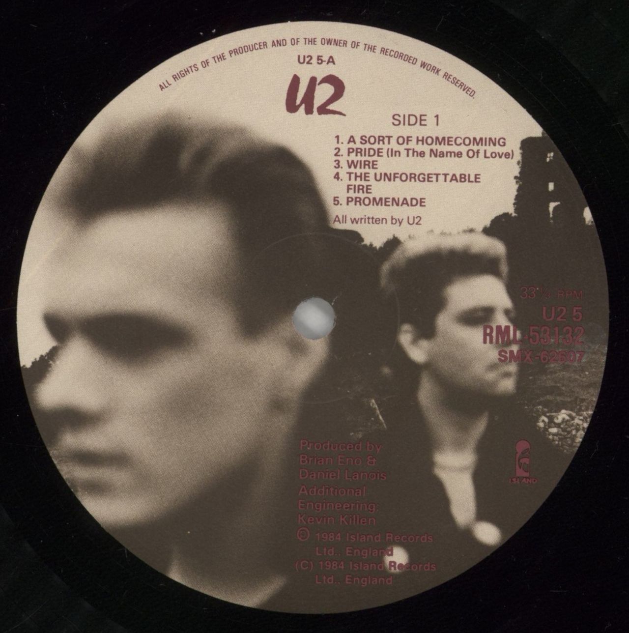 U2 The Unforgettable Fire Australian Vinyl LP