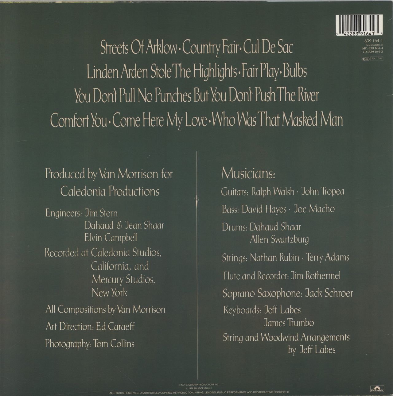 Van Morrison Veedon Fleece Dutch Vinyl LP