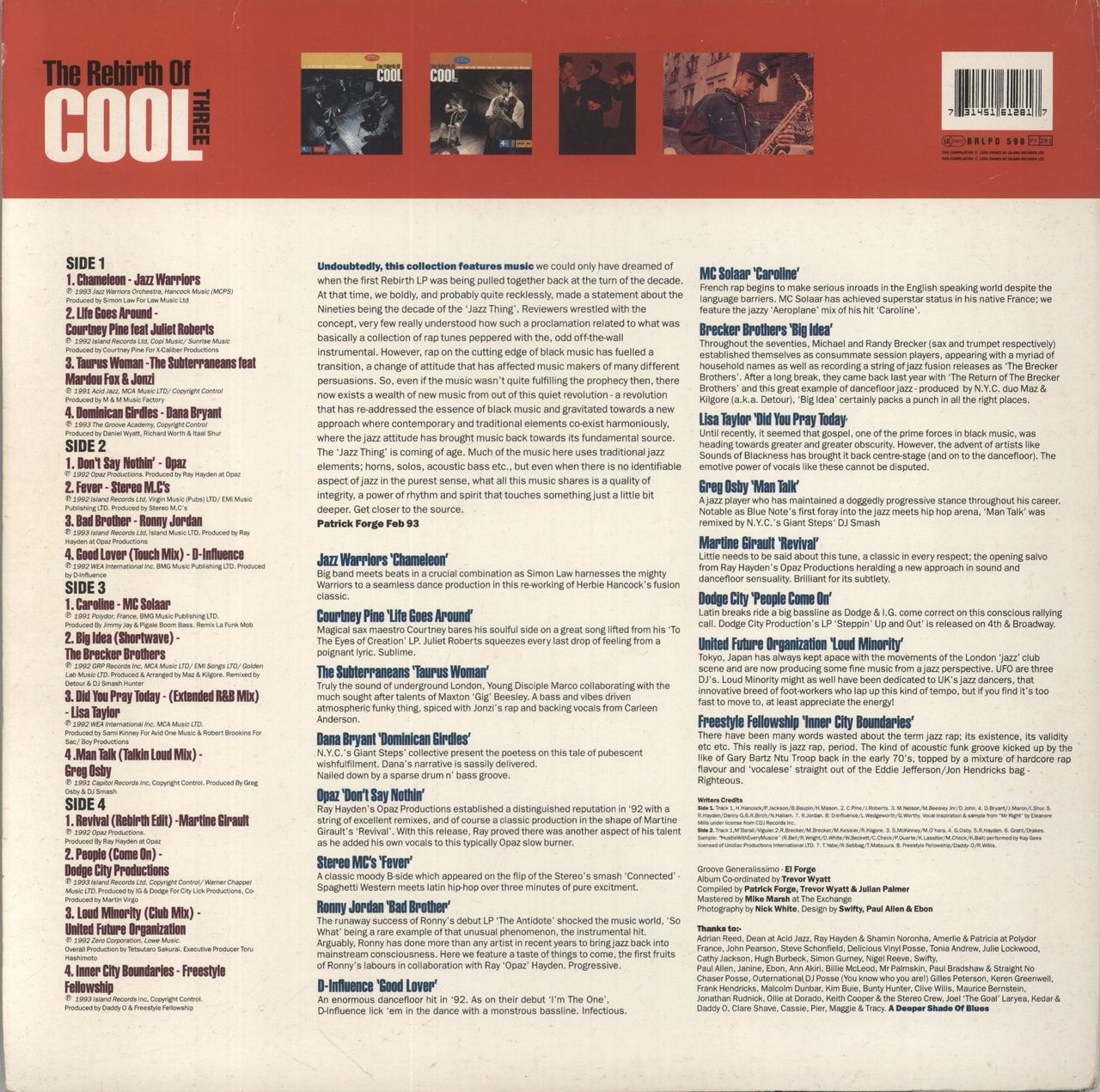Various Artists The Rebirth Of Cool Three UK 2-LP vinyl set