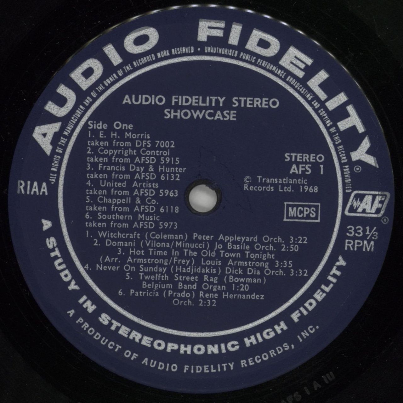 Various-Jazz Audio Fidelity Stereo Showcase UK Vinyl LP