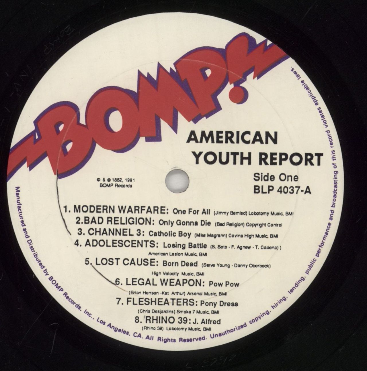 Various-Punk & New Wave American Youth Report US Vinyl LP