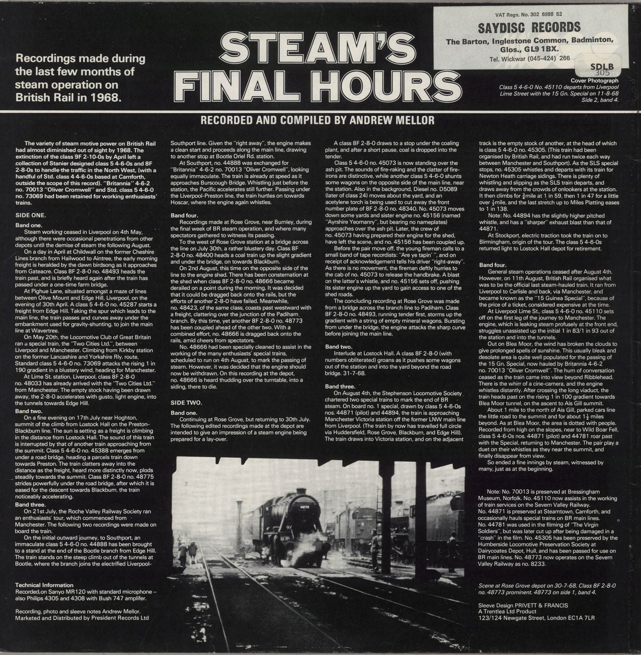 Various-Trains Steam's Final Hours UK Vinyl LP
