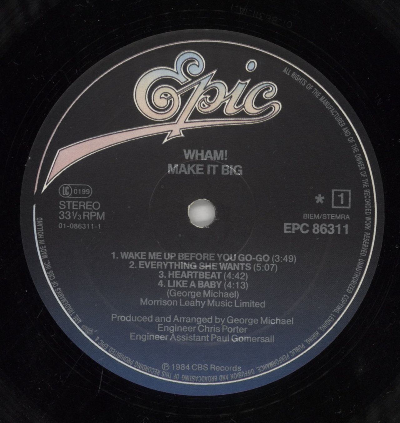 Wham Make It Big - Green hype sticker Dutch Vinyl LP