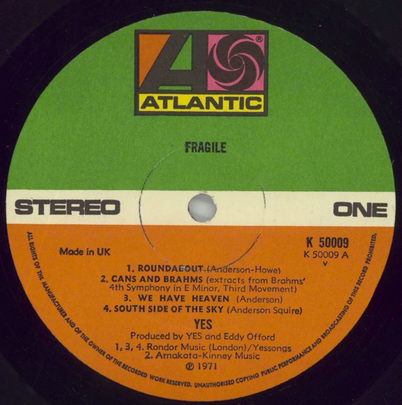 Yes Fragile - 2nd - EX UK Vinyl LP