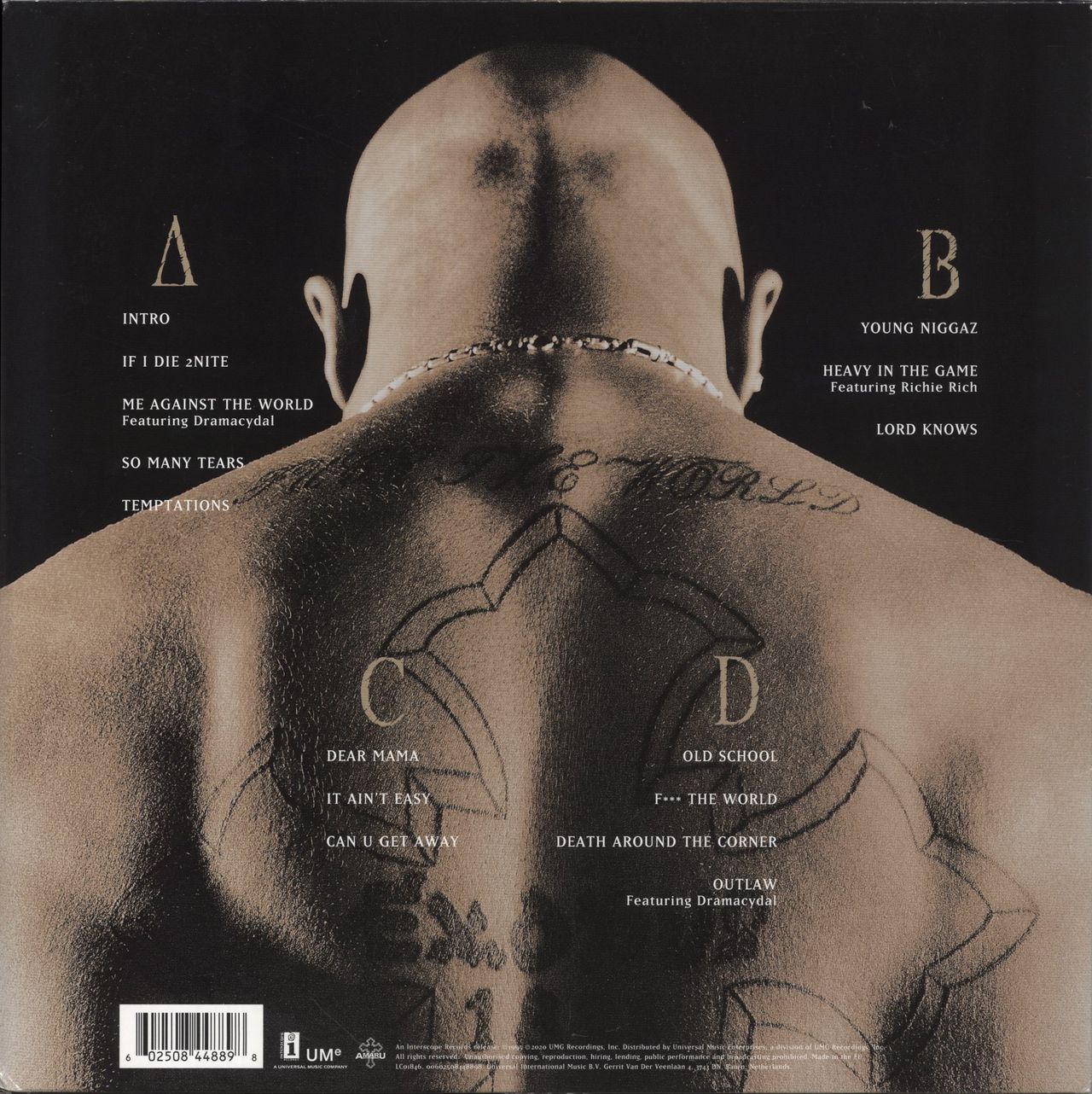 2Pac Me Against The World - 180g UK 2-LP vinyl set