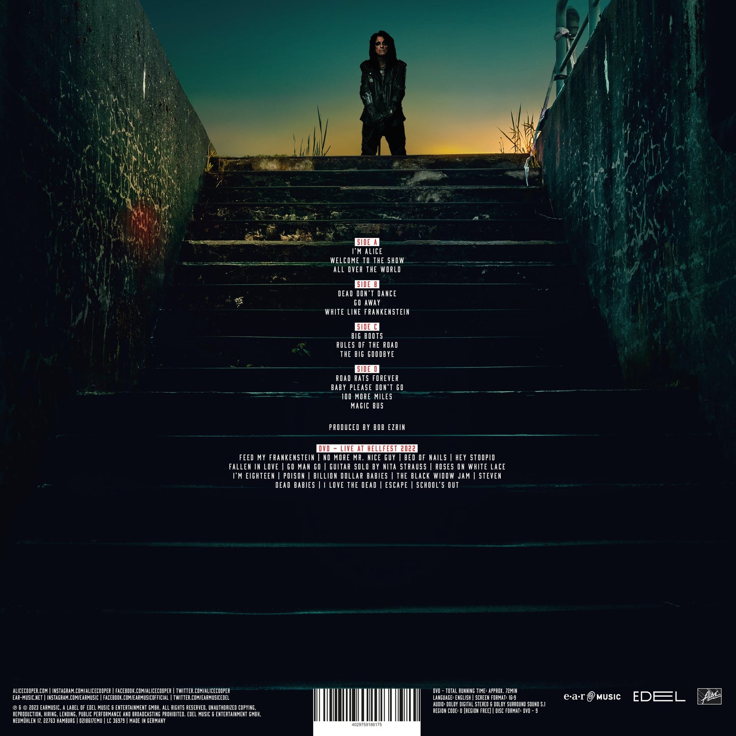 Alice Cooper - Road (Good Records Astroturf Edition-Split Black/Blue With Yellow Splatter Vinyl + DVD-LTD To 1,000)