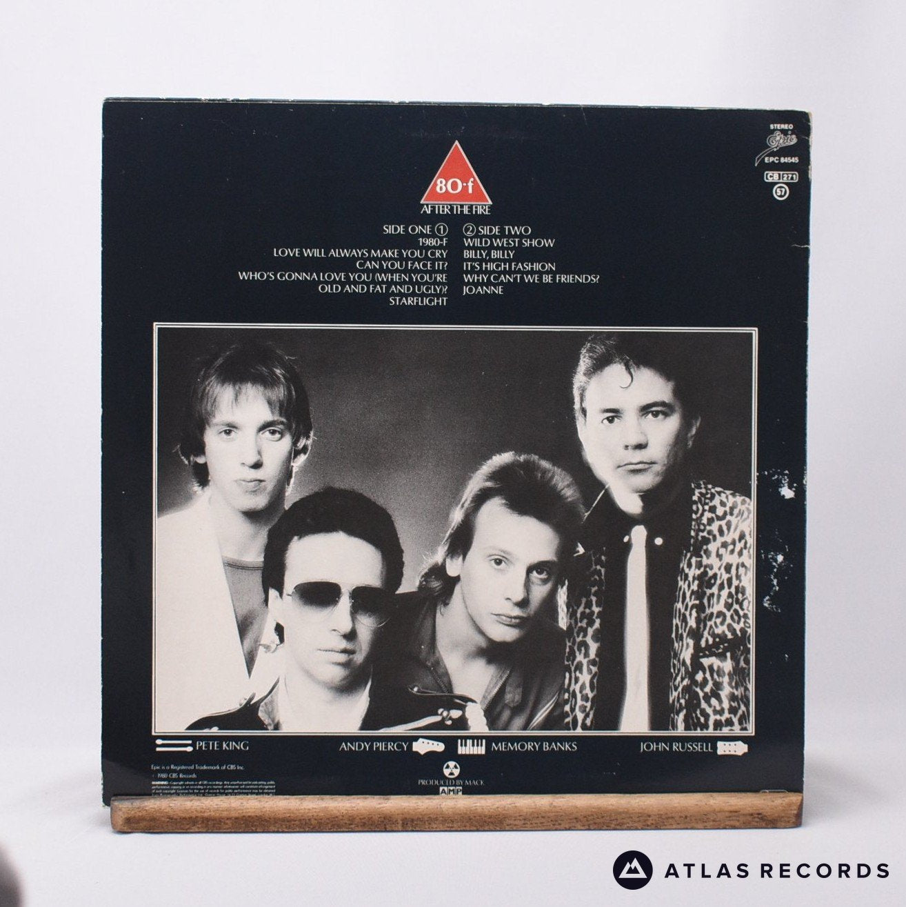 After The Fire - 80-f - Insert LP Vinyl Record - VG+/VG+