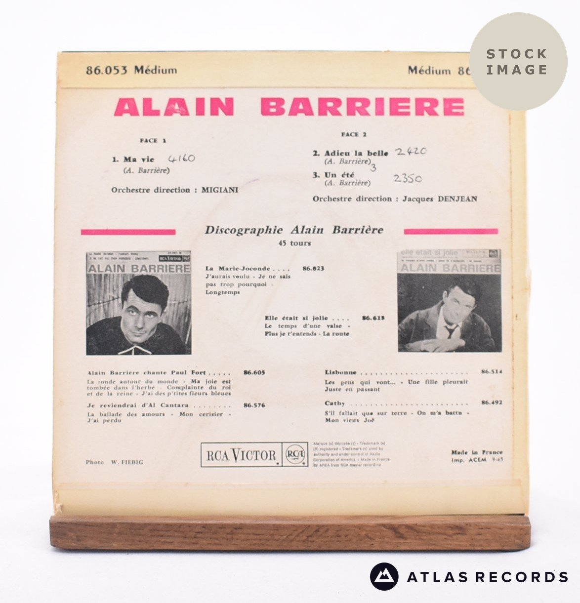 Alain Barrière - Ma Vie - 7" EP Vinyl Record