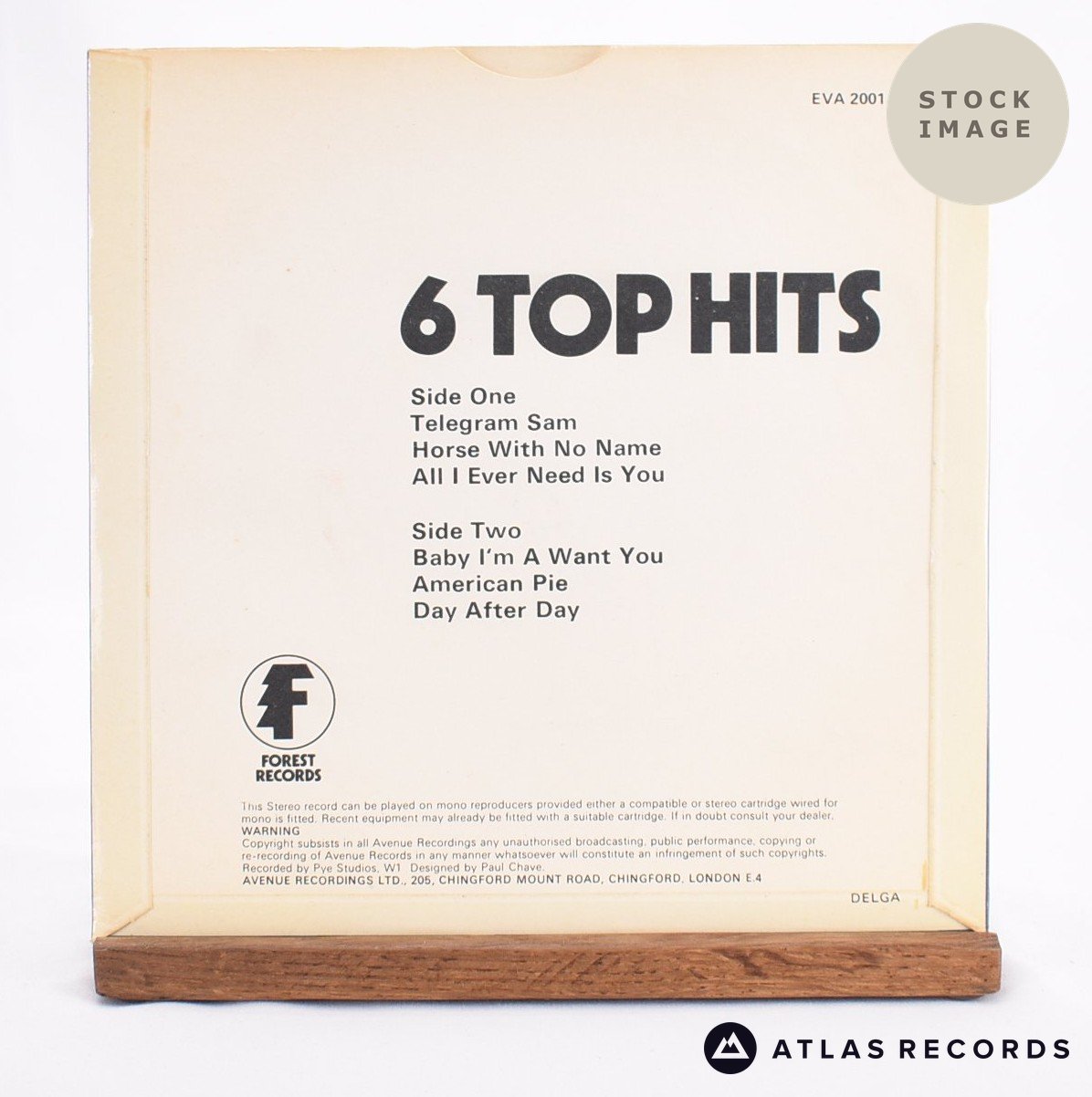 Alan Caddy Orchestra & Singers - 6 Top Hits - 7" Vinyl Record