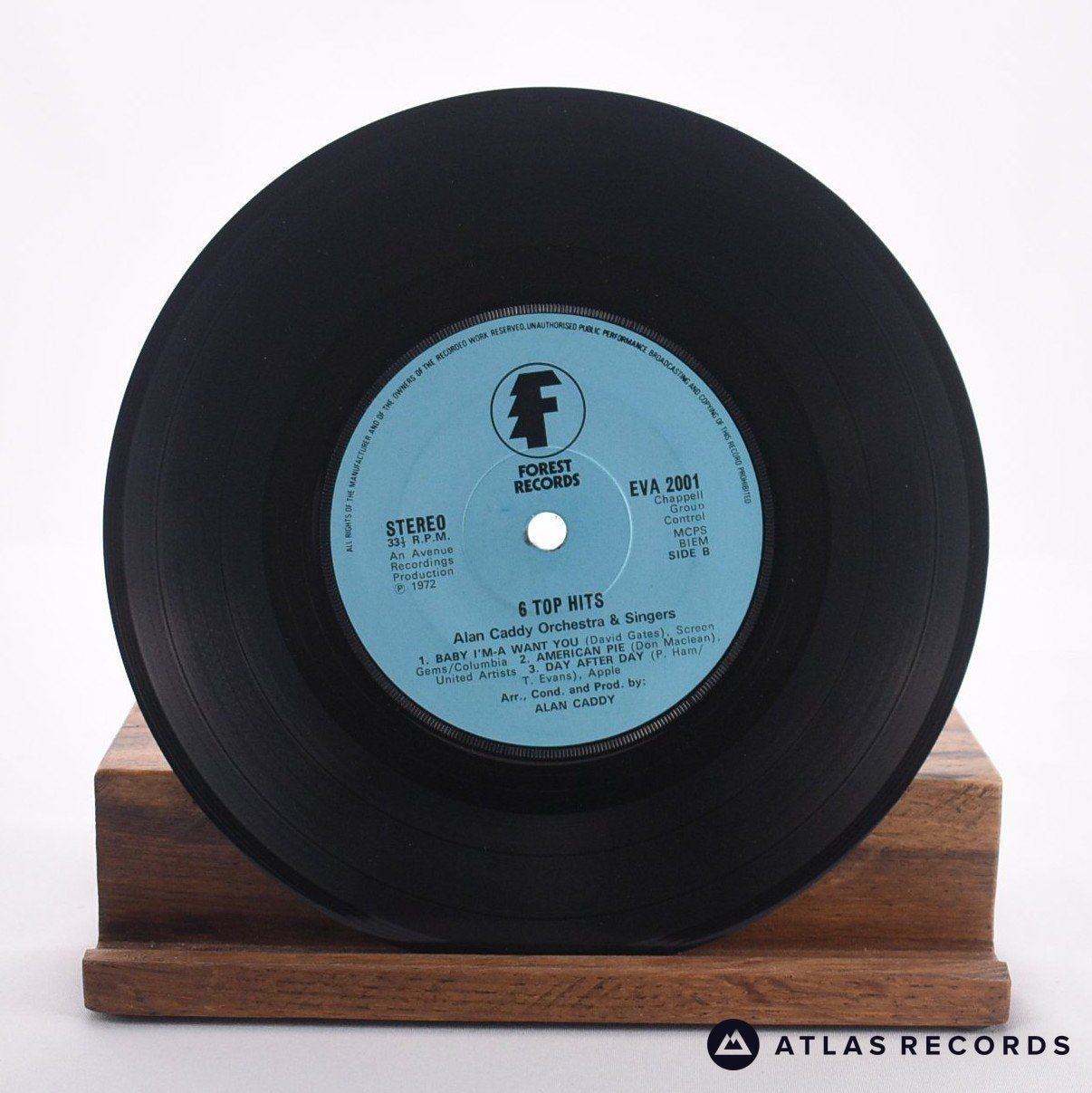 Alan Caddy Orchestra & Singers - 6 Top Hits - 7" Vinyl Record - VG+/VG+